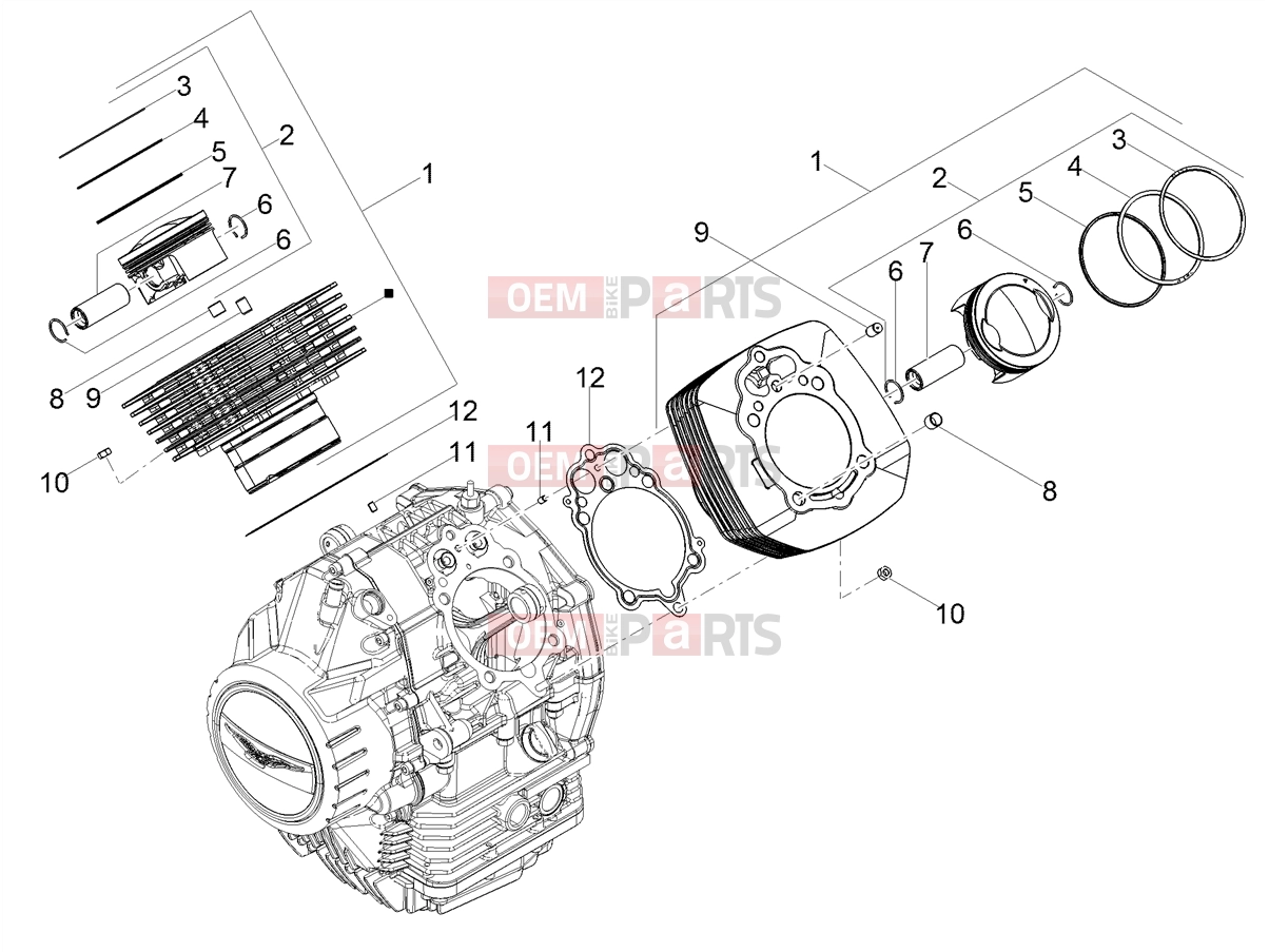 MOTOGUZZI V85 TT Engine » Cylinder - Piston