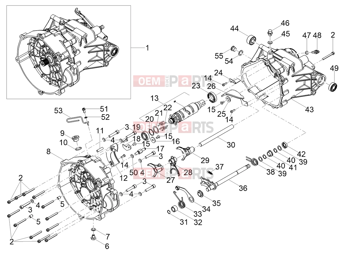 MOTOGUZZI V85 TT Engine » Gear box / Selector / Shift cam