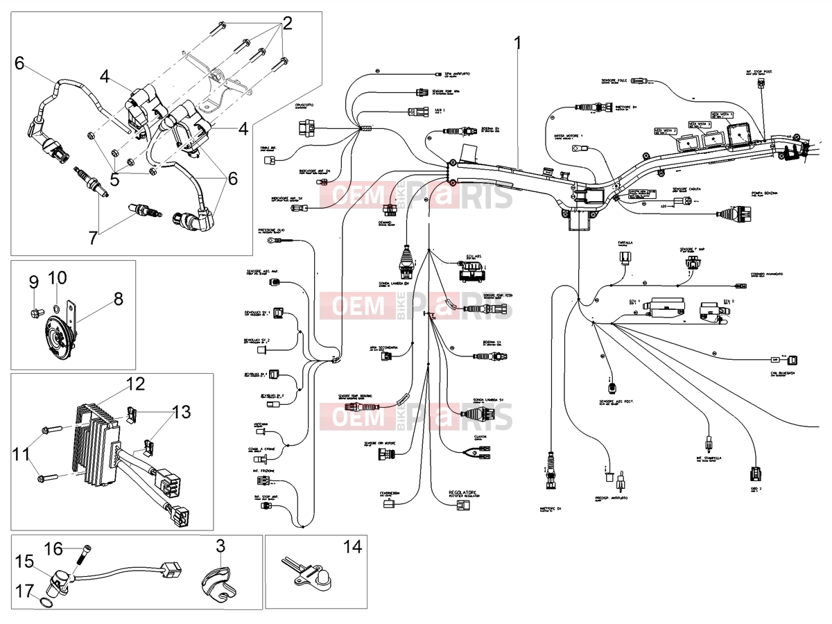 MOTOGUZZI V85 TT (USA) Electrical systems » Front electrical system