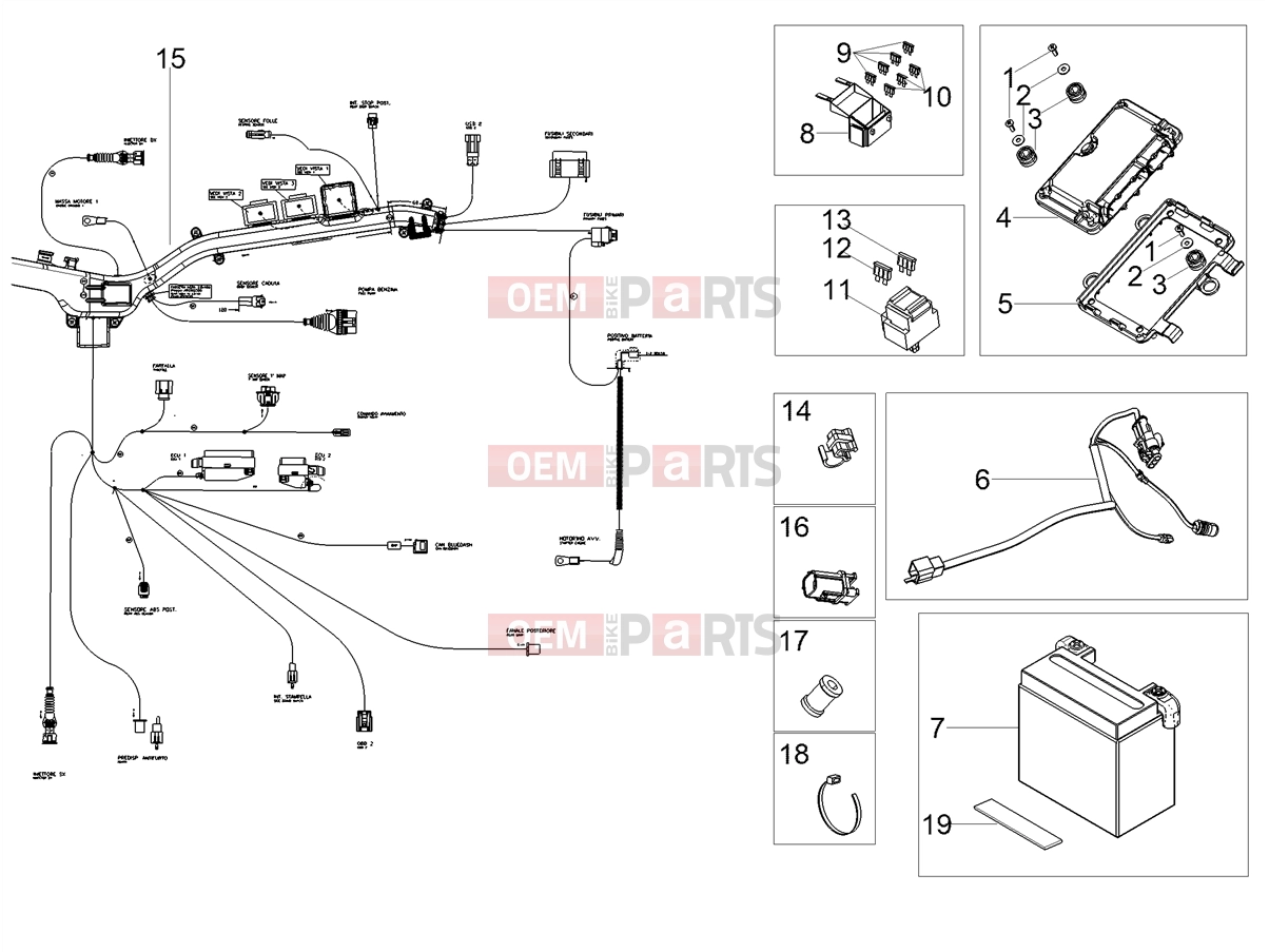 MOTOGUZZI V85 TT (USA) Electrical systems » Rear electrical system