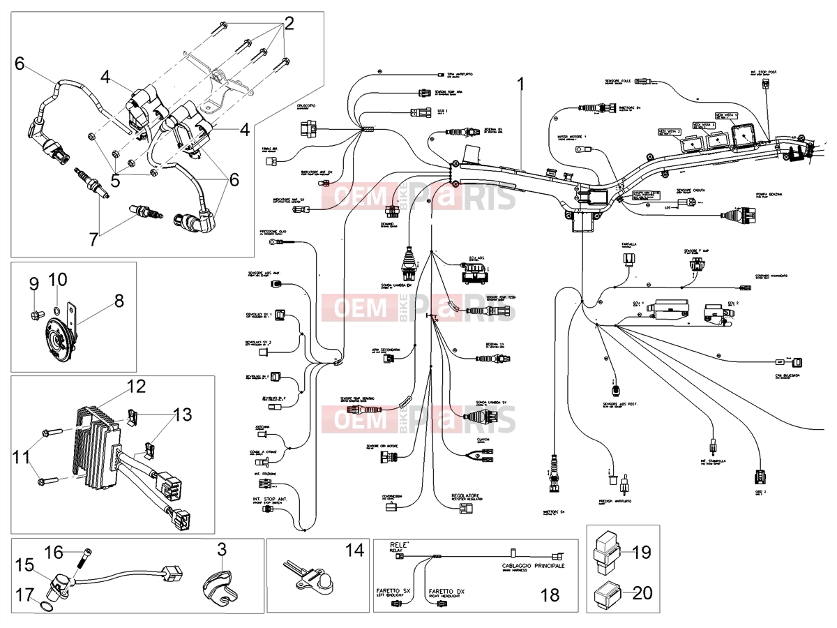 MOTOGUZZI V85 TT Travel Pack Electrical systems » Front electrical system