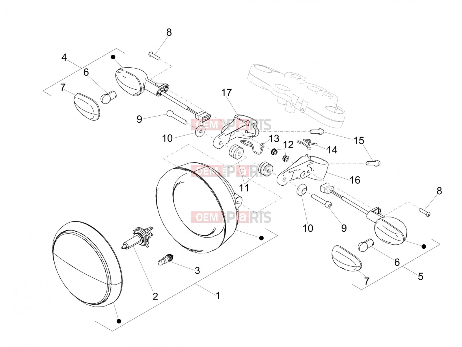 MOTOGUZZI V9 Bobber 850 Lights - Instruments » Front lights
