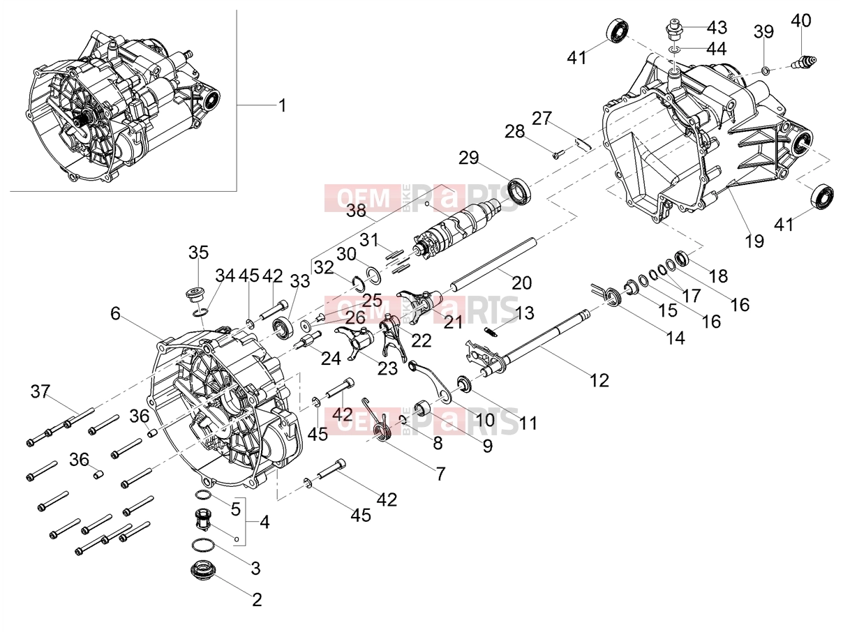 MOTOGUZZI V9 Bobber 850 Engine » Gear box / Selector / Shift cam