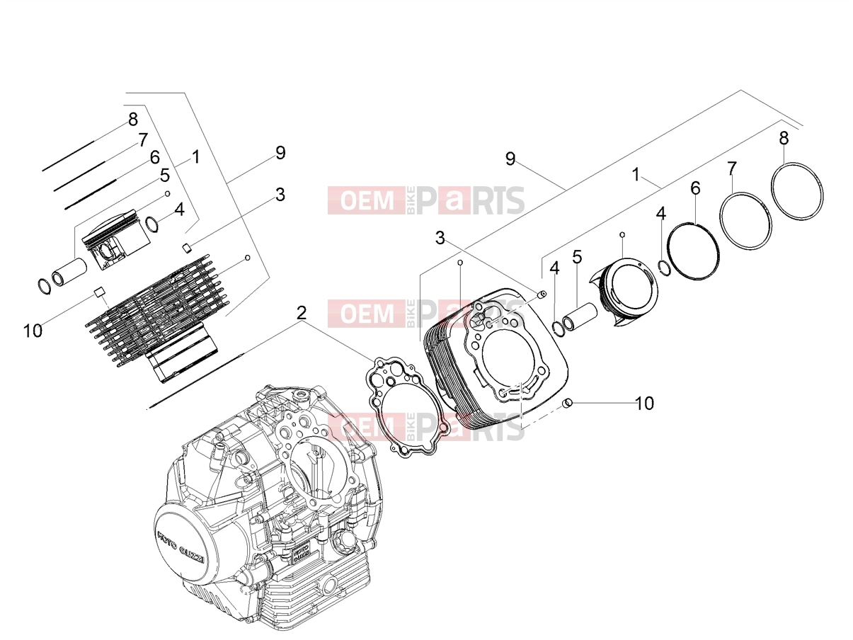 MOTOGUZZI V9 Bobber 850 Engine » Cylinder - Piston