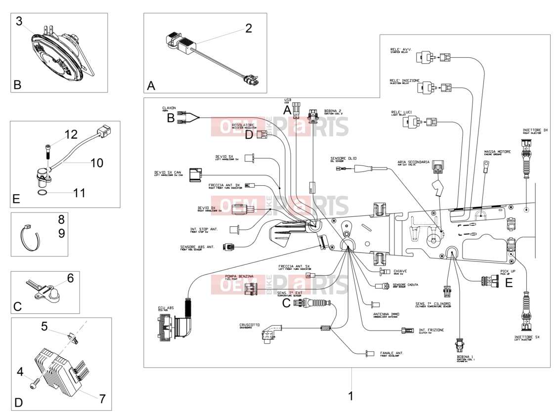MOTOGUZZI V9 Roamer 850 Electrical systems » Front electrical system