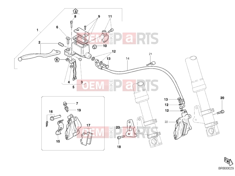 DUCATI 2003 Monster 620 FRONT BRAKE SYSTEM DARK SINGLE DISK » BRAKING SYSTEM