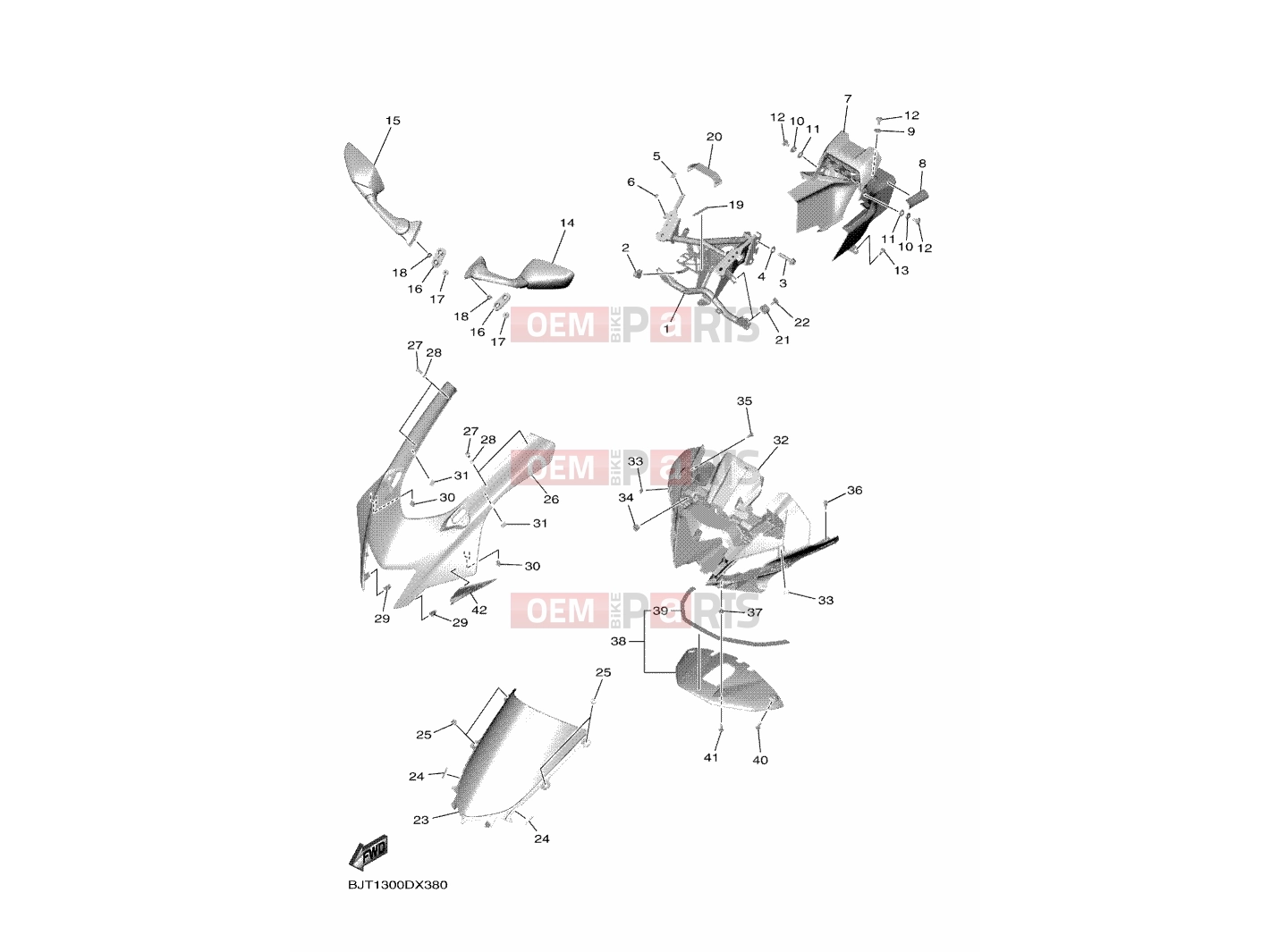 YAMAHA YZF-R7 YZF-R7 YZF690(BEB4) 2022 COWLING 1 BEB-2835G-00-33