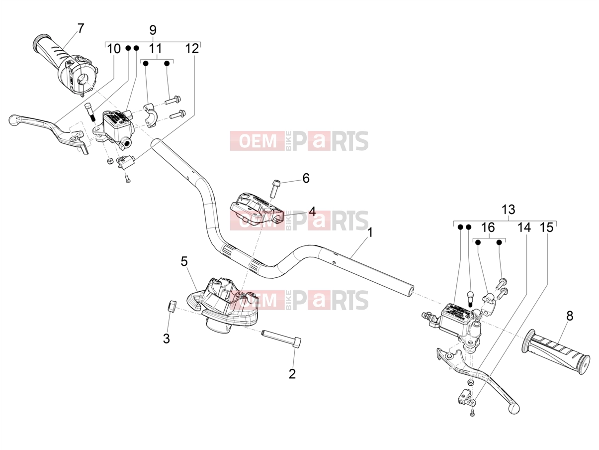 PIAGGIO Piaggio 1 Moped 25Km/h Handlebars/Steering » Handlebars - Master cil.