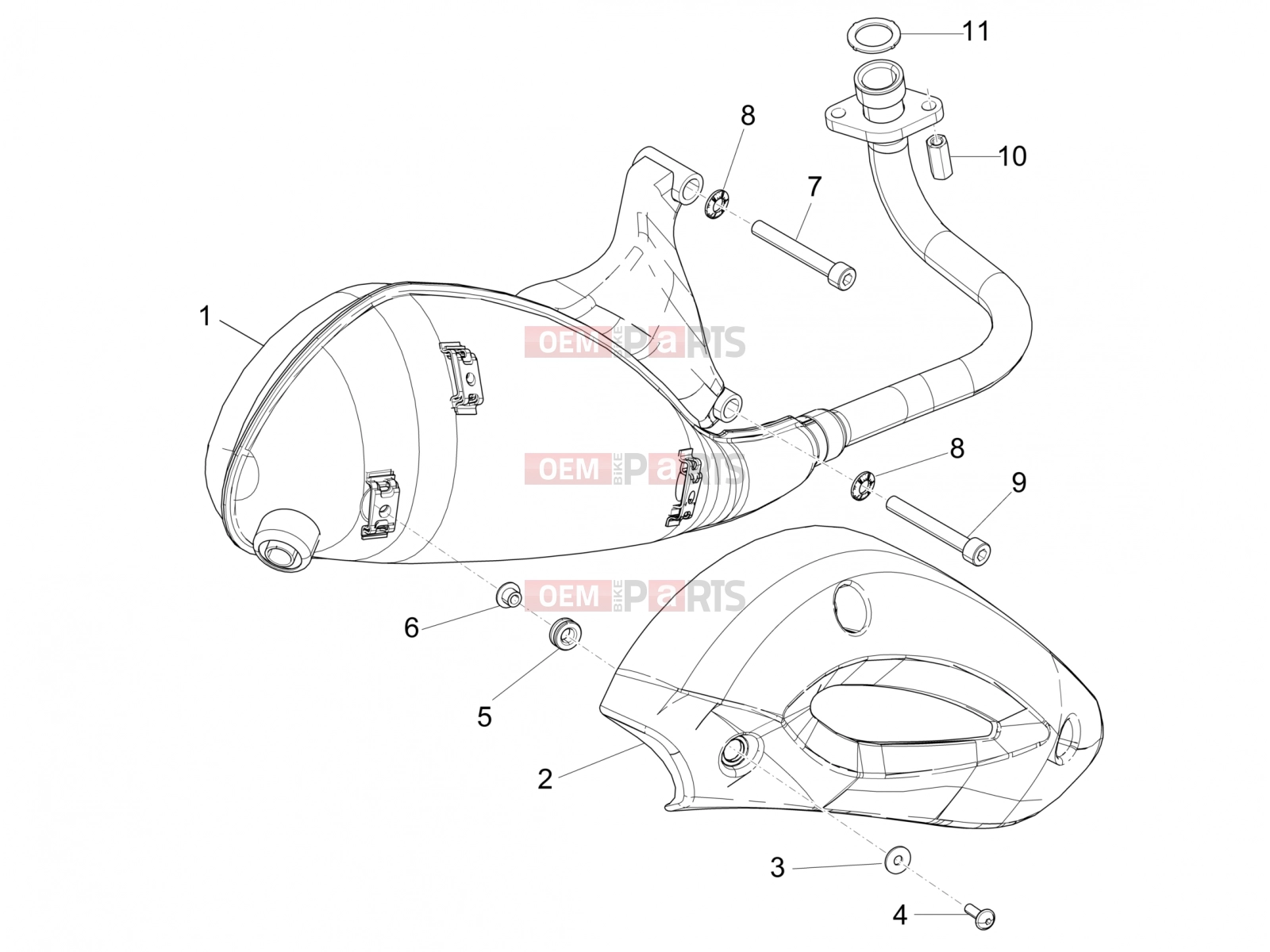 PIAGGIO Typhoon 50 4T 4V (USA / CA) Engine » Silencer