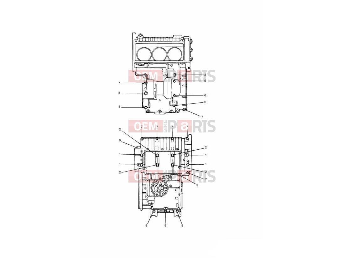 Triumph 1993 TRIDENT Crankcase Fixings » 9872