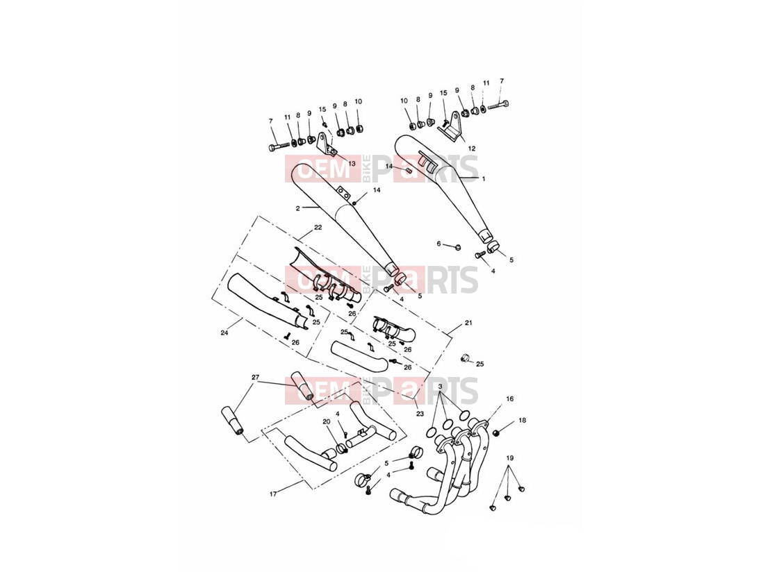Triumph 1994 TRIDENT Exhaust System 4902 » » 29155