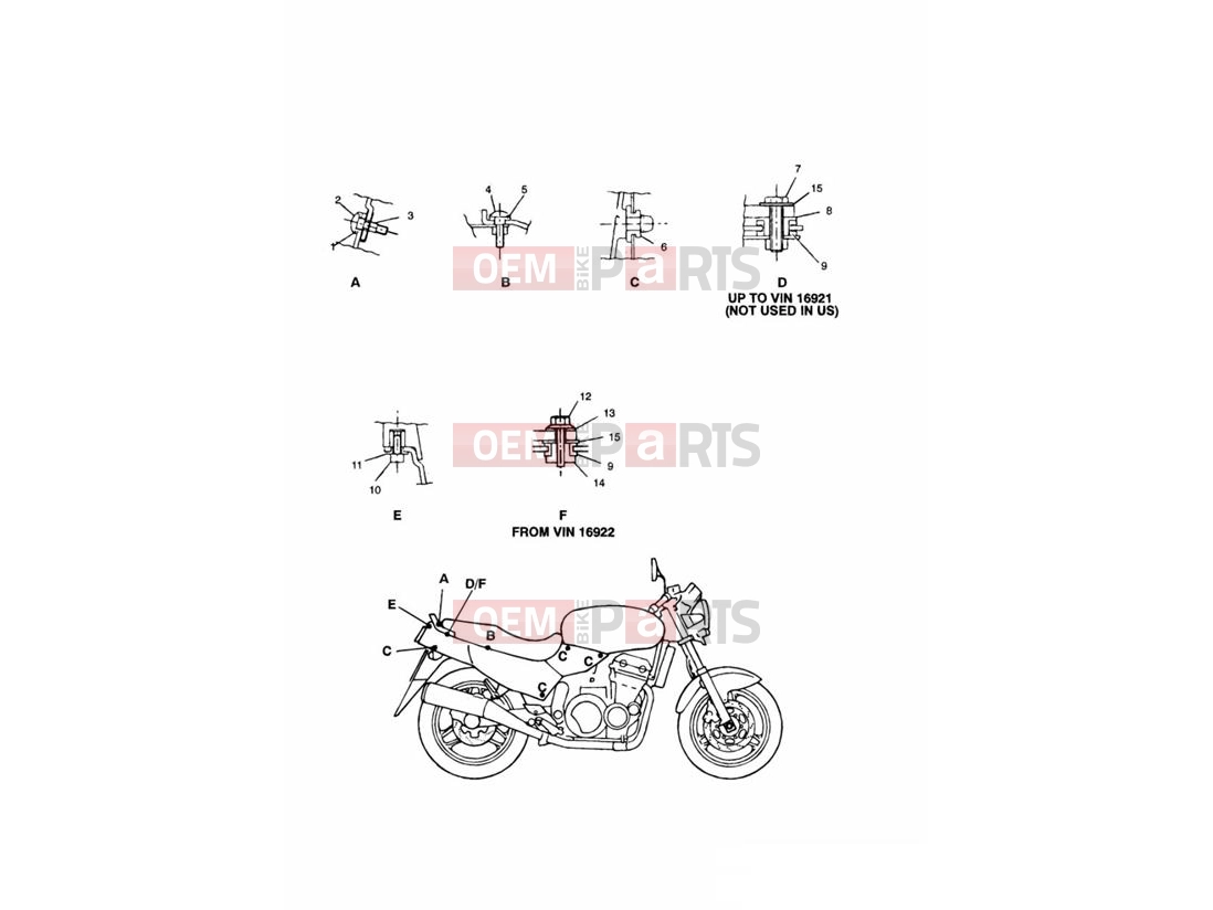 Triumph 1996 TRIDENT Bodywork Fixings