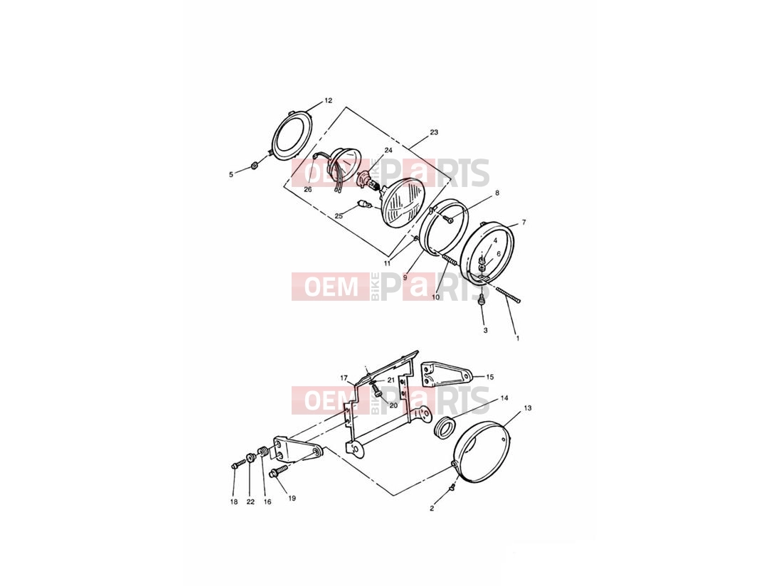 Triumph 1998 TRIDENT Headlight & Mountings > VIN 9082