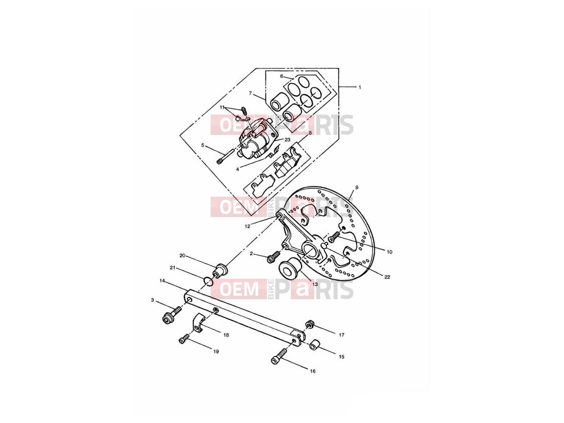 Triumph 1998 TRIDENT Rear Brake Caliper & Disc
