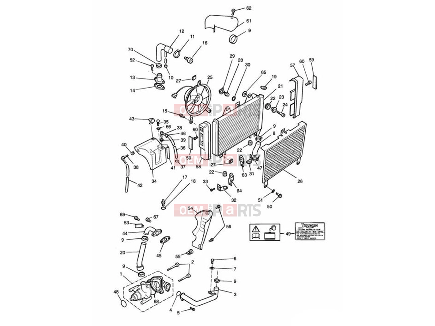 Triumph 1994 SPEED TRIPLE (CARBS) Cooling system
