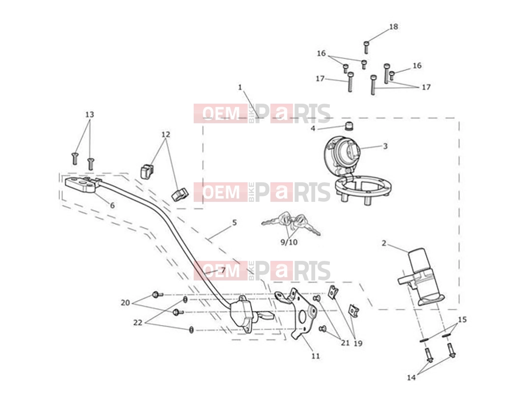 Triumph 2020 Speed Triple S Ignition Switch & Lock Set