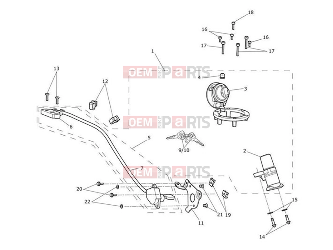 Triumph 2016 SPEED TRIPLE R - 735337 > Ignition Switch & Lock Set