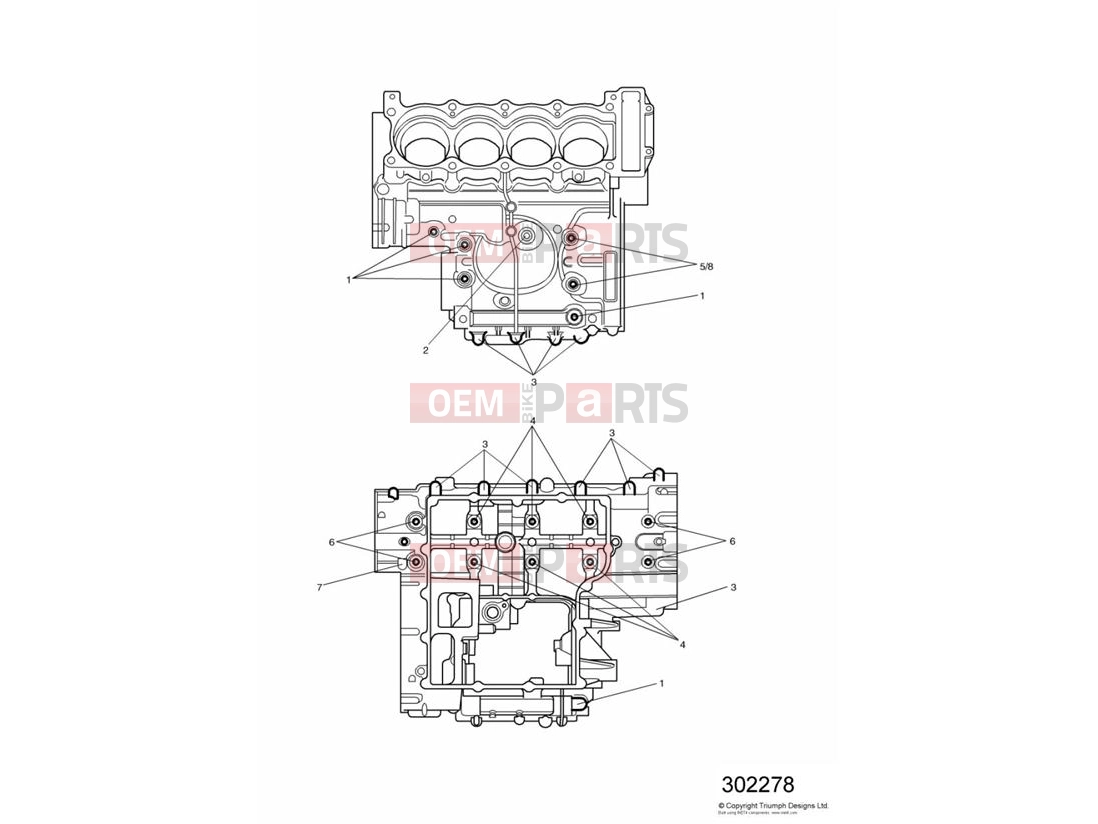 Triumph 2002 SPEED FOUR Crankcase Fixings