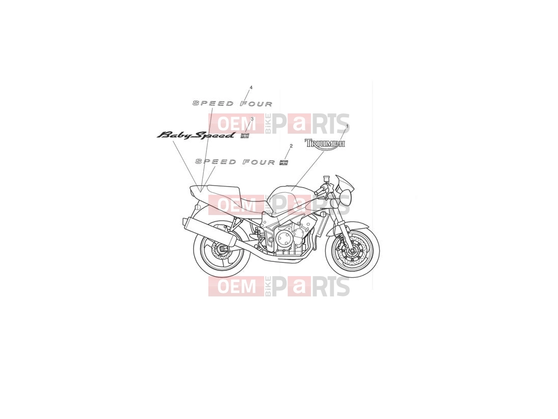Triumph 2004 SPEED FOUR Bodywork - Decals