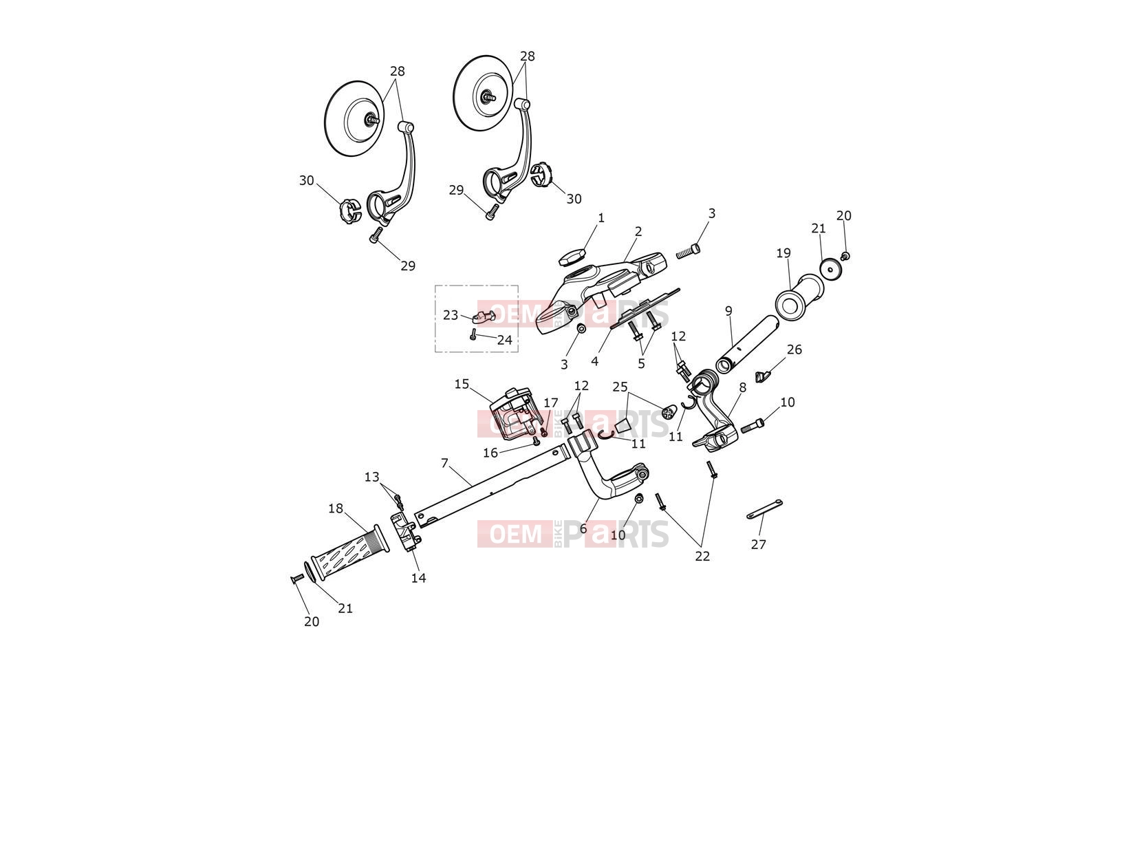 Triumph 2016 THRUXTON Handlebars, Top Yoke & Mirrors