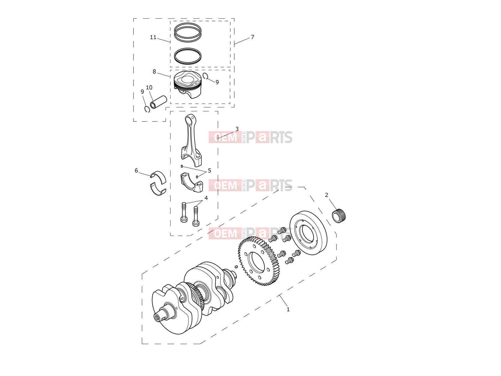 Triumph 2017 THRUXTON Crankshaft, Connecting Rods...