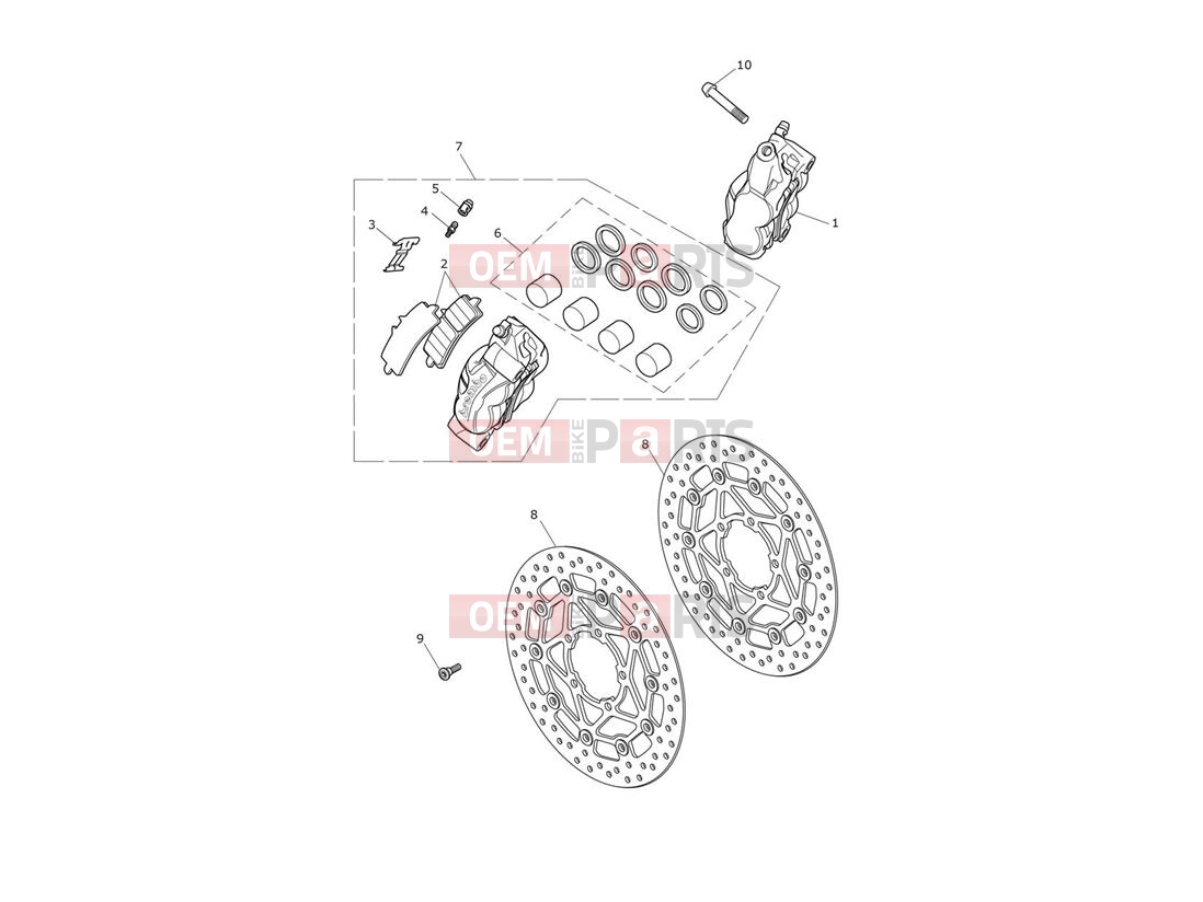 Triumph 2020 Thruxton RS Front Brake Caliper & Disc