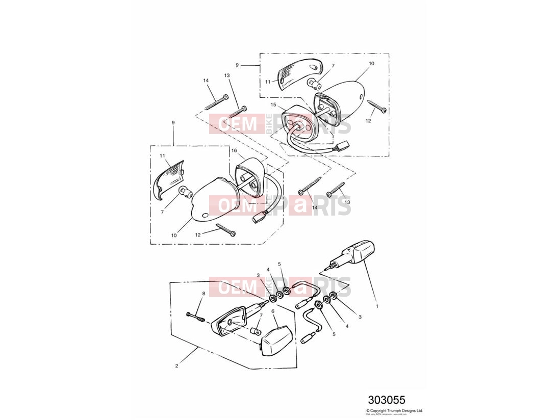Triumph 1996 SPRINT CARBS Indicators, Sprint Executive