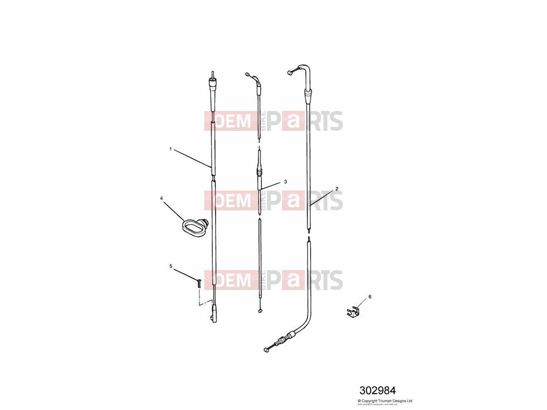 Triumph 1996 SPRINT CARBS Control Cables