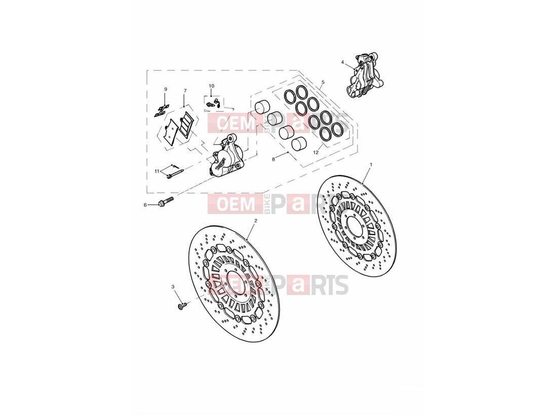 Triumph 2000 SPRINT RS > 139276 Front Brake Caliper & Discs