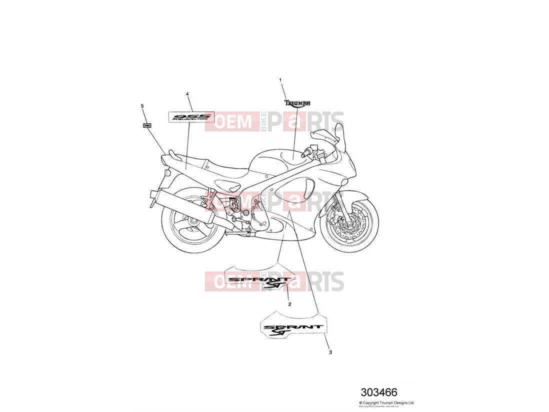 Triumph 2000 SPRINT ST > 139276 Decals