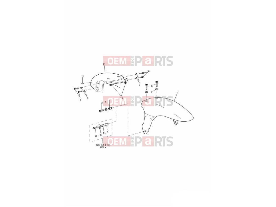 Triumph 2000 SPRINT ST > 139276 Front Mudguard
