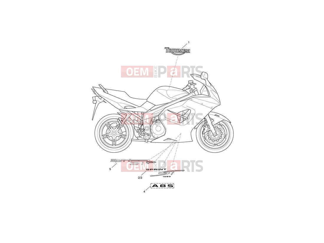 Triumph 2007 SPRINT ST 208167 > Bodywork - Decals