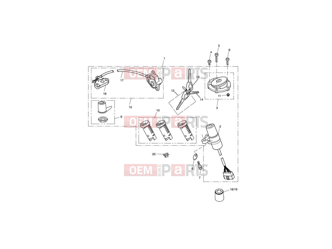 Triumph 2007 SPRINT ST 208167 > Ignition Switch & Lock Set 440389 >