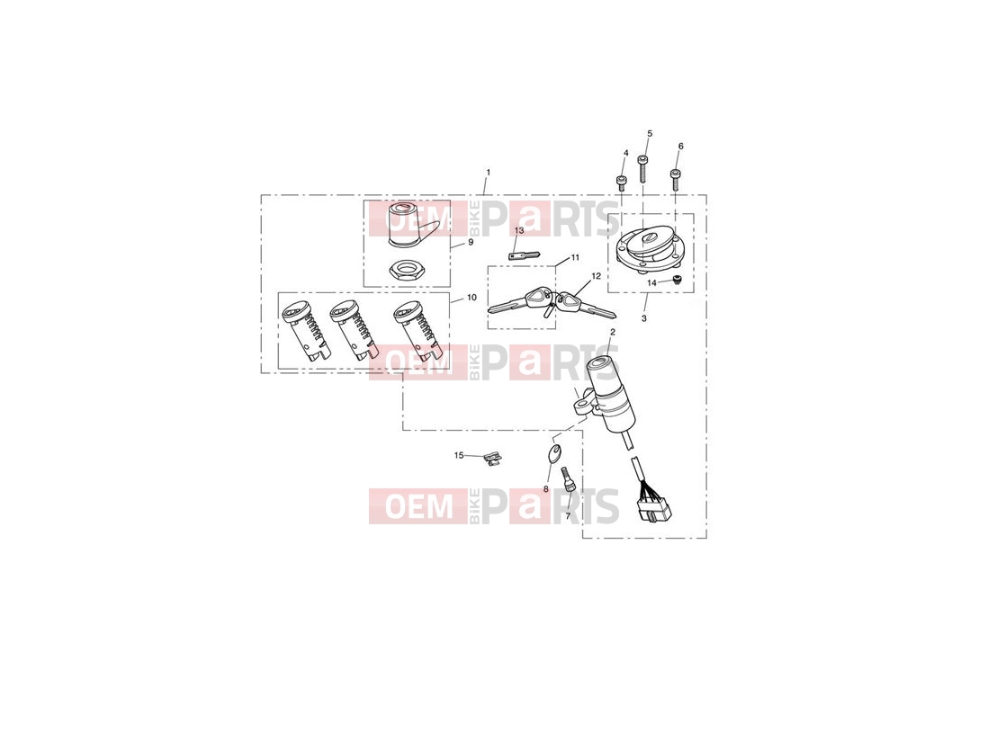 Triumph 2009 SPRINT ST 208167 > Ignition Switch & Lock Set > 440388