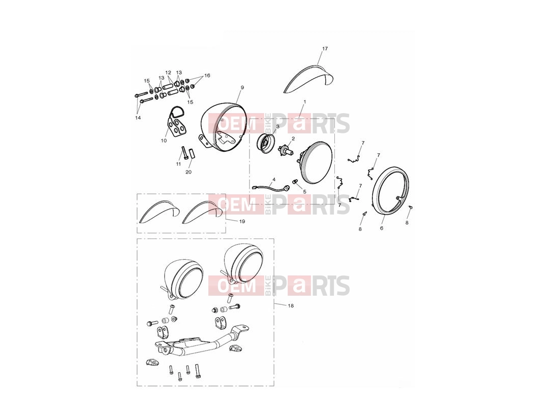 Triumph 2013 ROCKET III TOURING Headlight Assembly