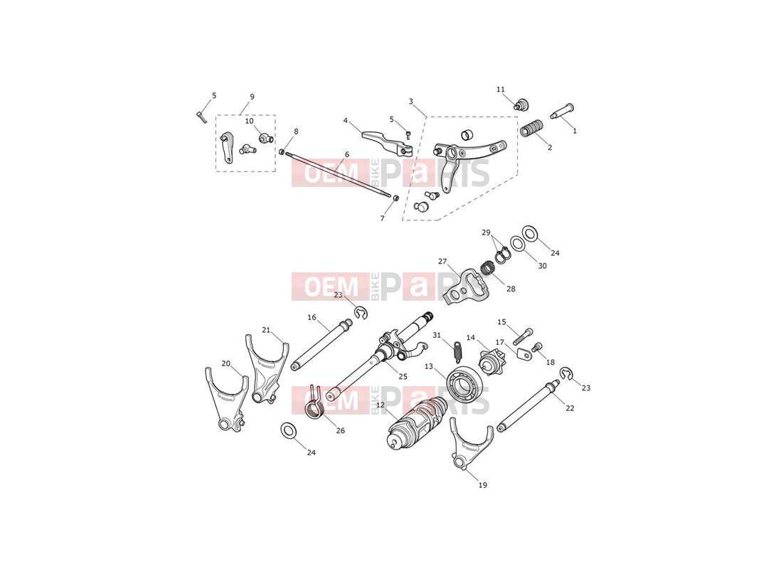Triumph 2014 THUNDERBIRD COMMANDER Gear Selectors & Pedal