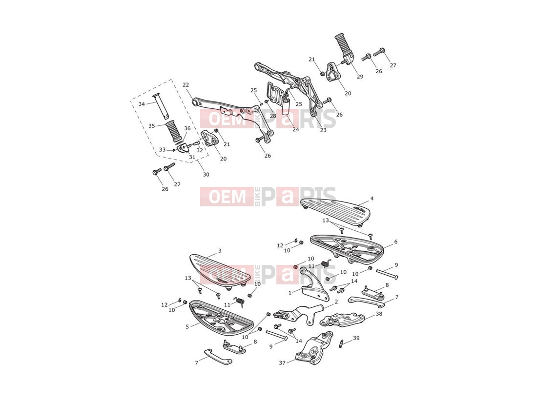 Triumph 2015 THUNDERBIRD COMMANDER Footrests & Mountings