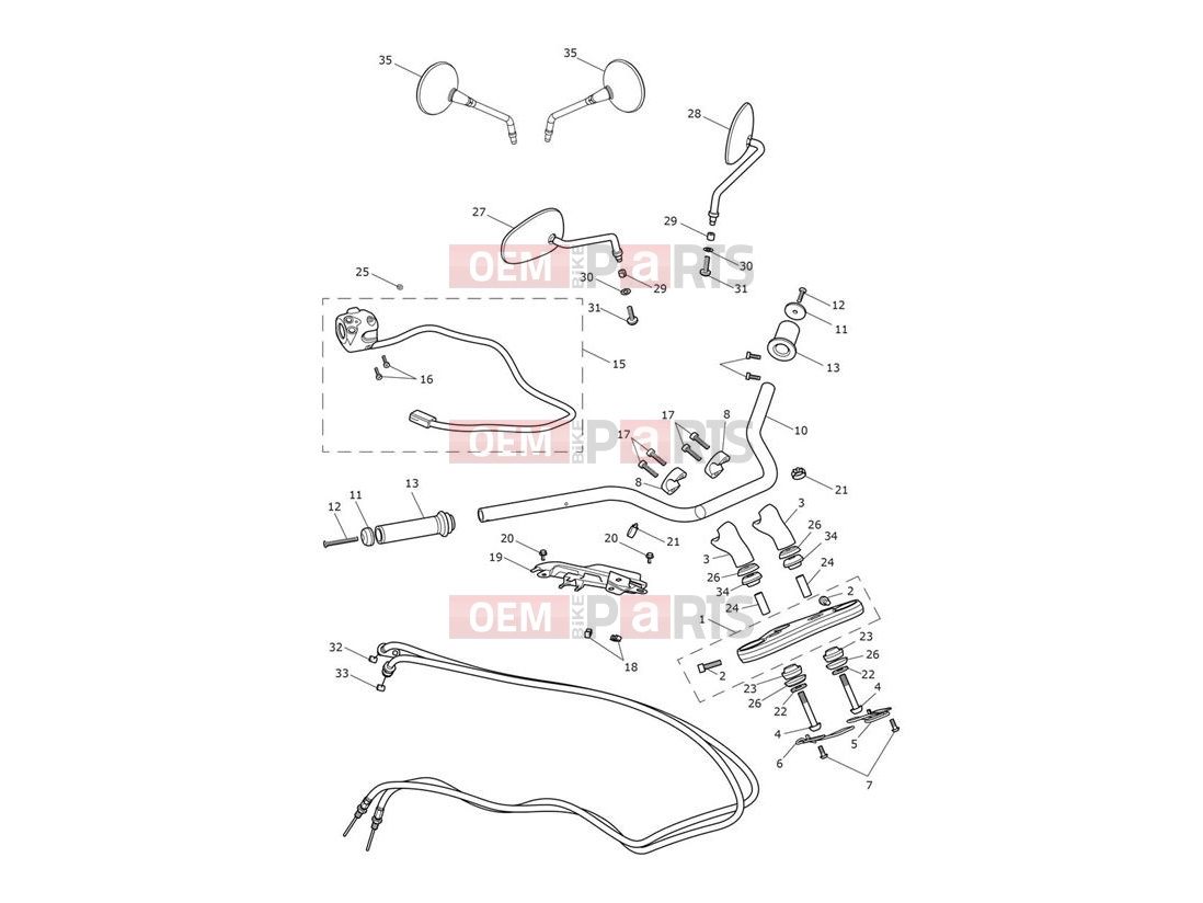 Triumph 2011 THUNDERBIRD STORM Handlebars, Top Yoke, Cables...