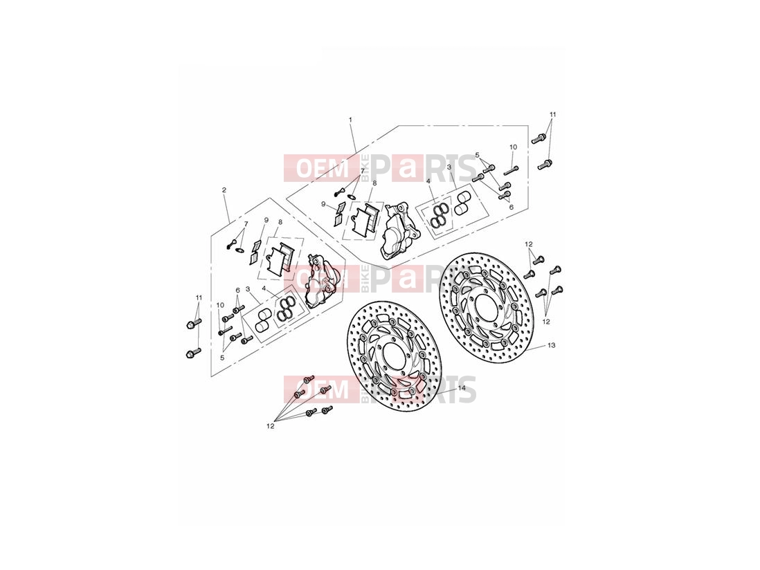 Triumph 2013 THUNDERBIRD STORM Front Brake Caliper & Discs