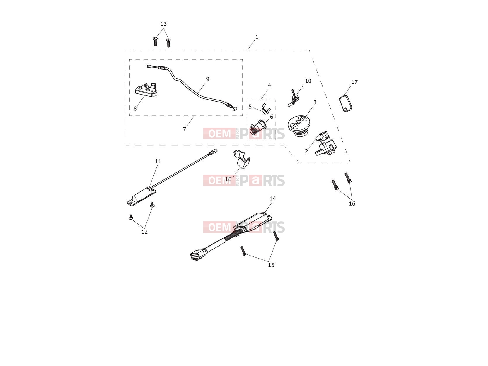 Triumph 2019 SCRAMBLER 1200 XC Ignition Switch & Lock Set