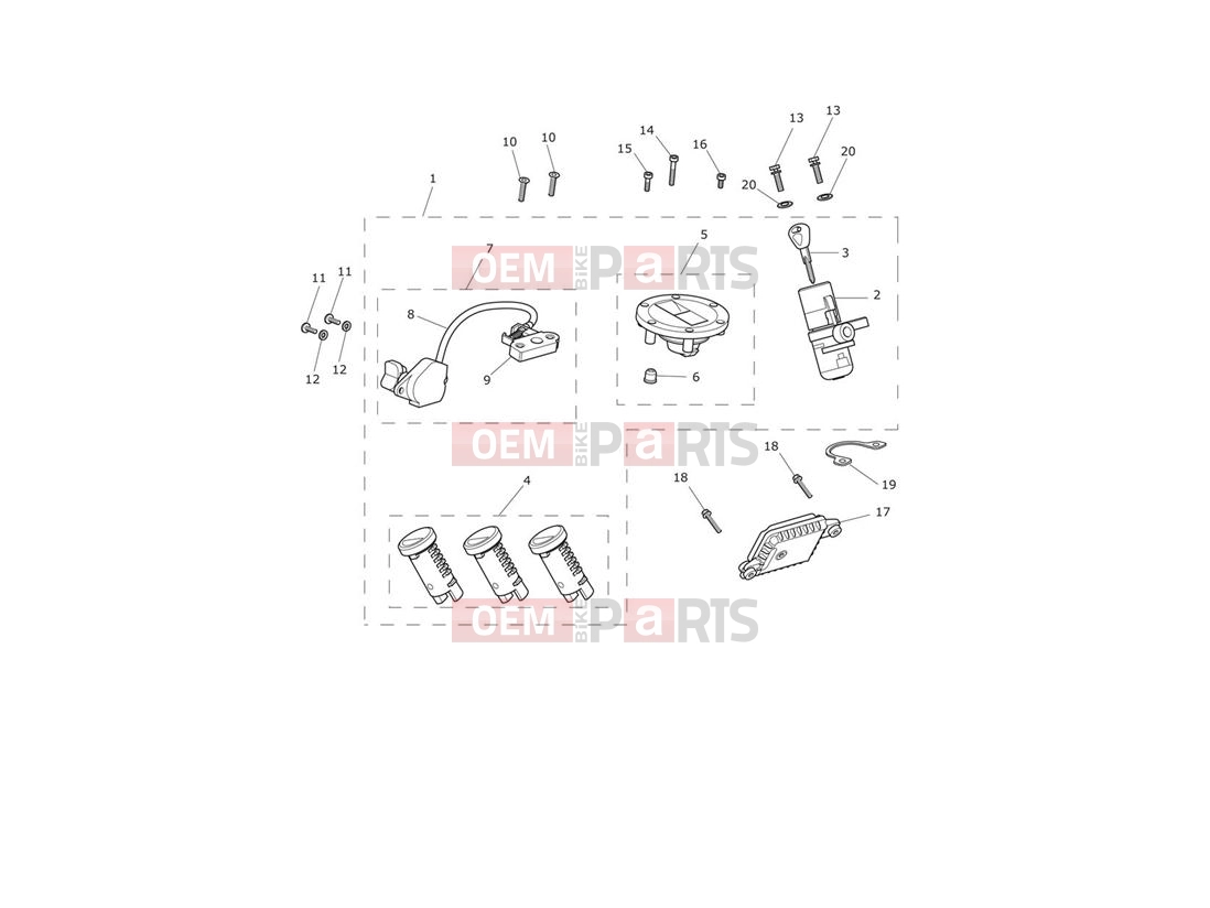Triumph 2012 Tiger 800 > 674841 TIGER 800 Ignition Switch & Lock Set