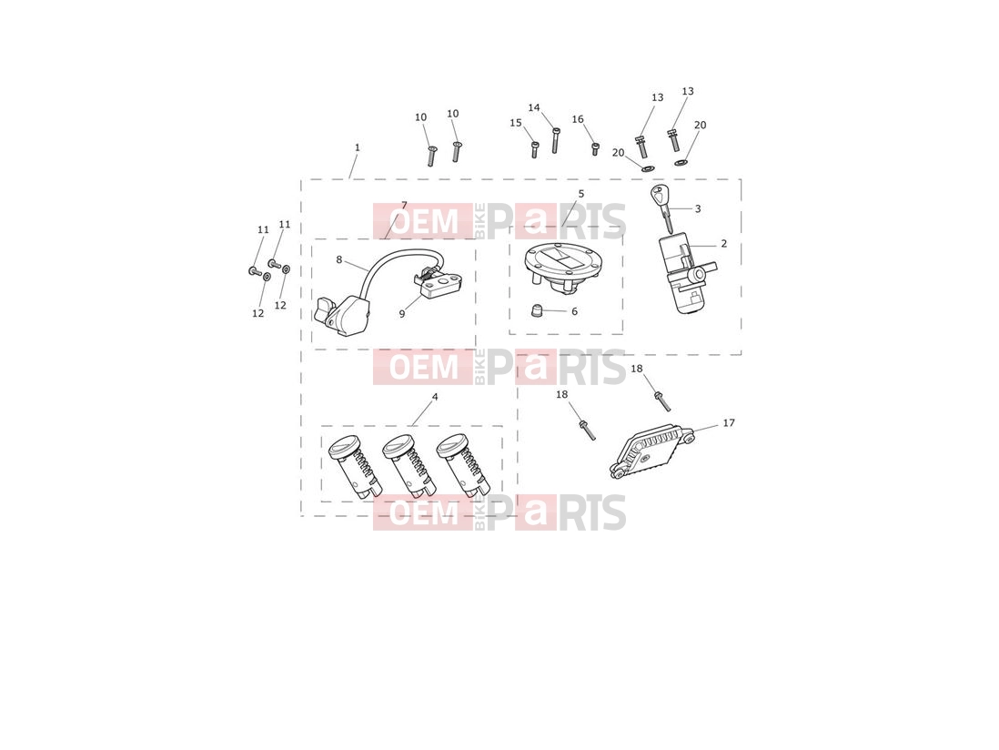 Triumph 2017 Tiger 800 674842 > TIGER XCA Ignition Switch & Lock Set