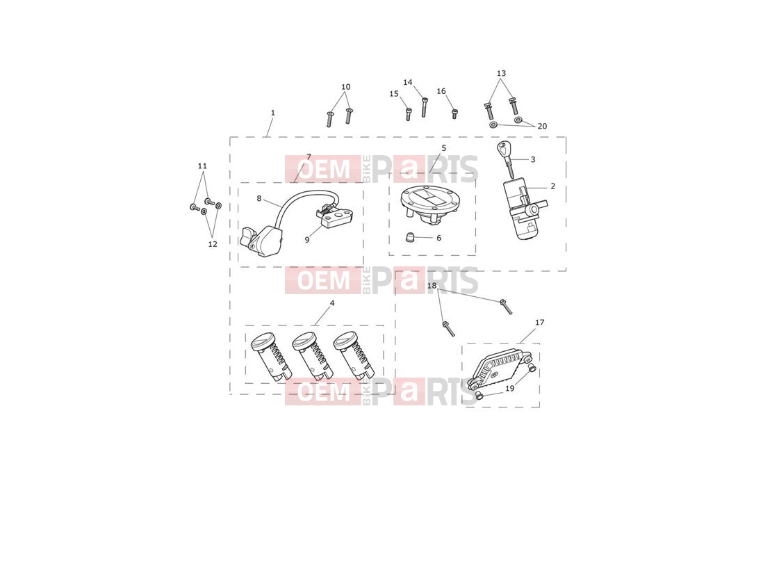 Triumph 2018 TIGER 800 XCA 855532 > Ignition Switch & Lock Set