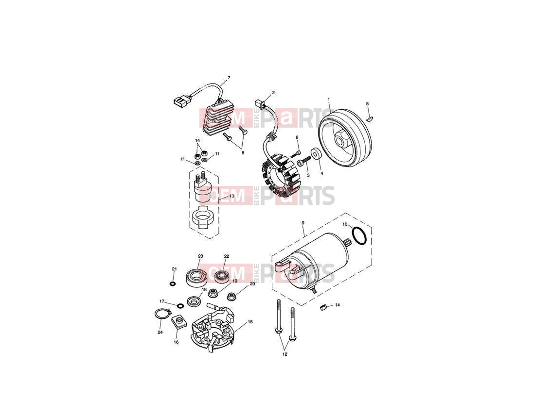 Triumph 2005 SPEEDMASTER CARBS Alternator & Starter Motor