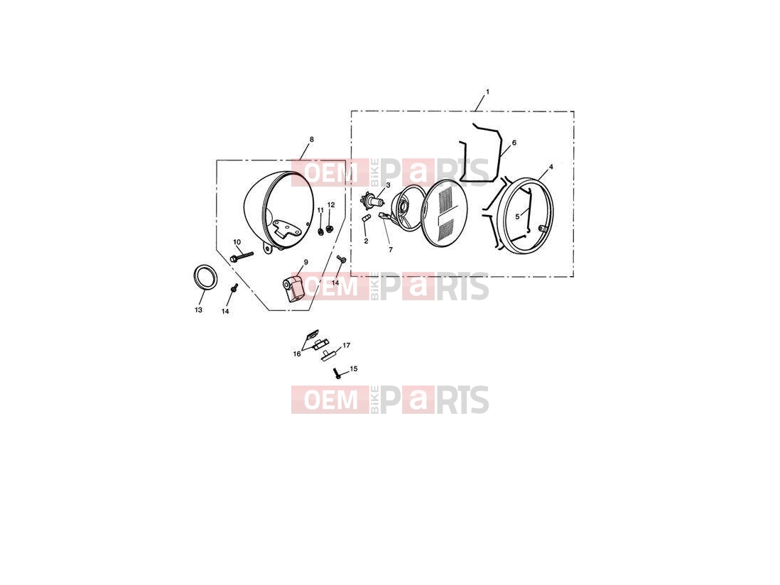 Triumph 2012 SPEEDMASTER EFI Headlight Assembly 469050