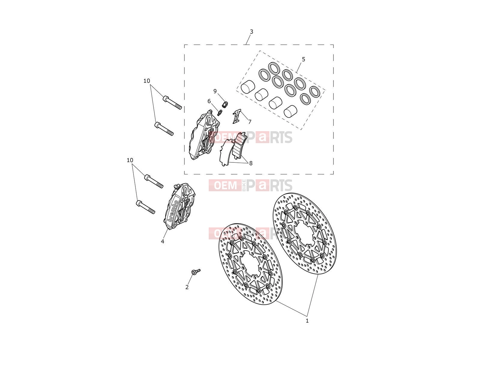 Triumph 2018 TIGER 1200 XCA Front Brake Caliper & Discs
