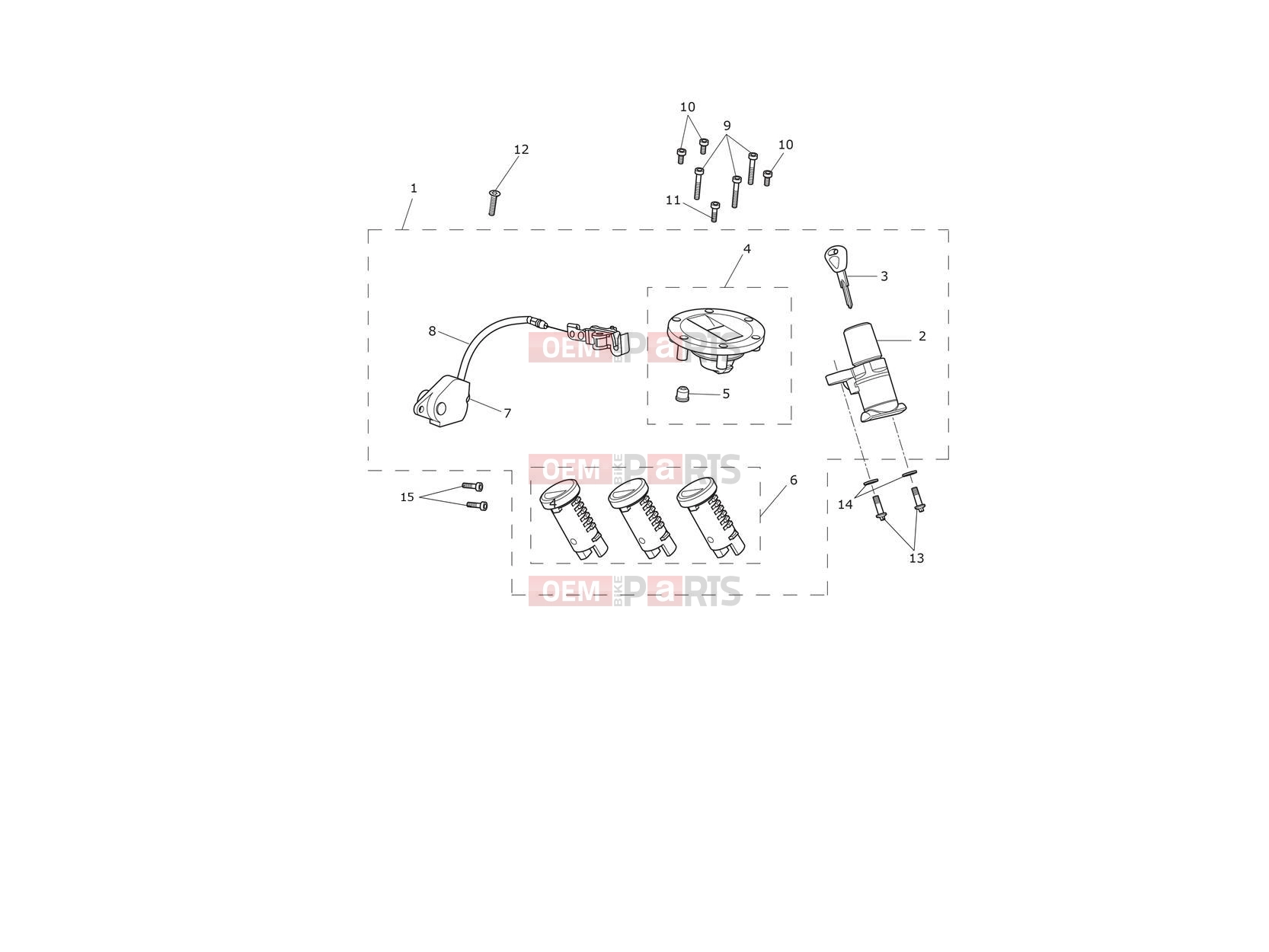 Triumph 2020 TIGER 1200 XR Ignition Switch & Lock Set