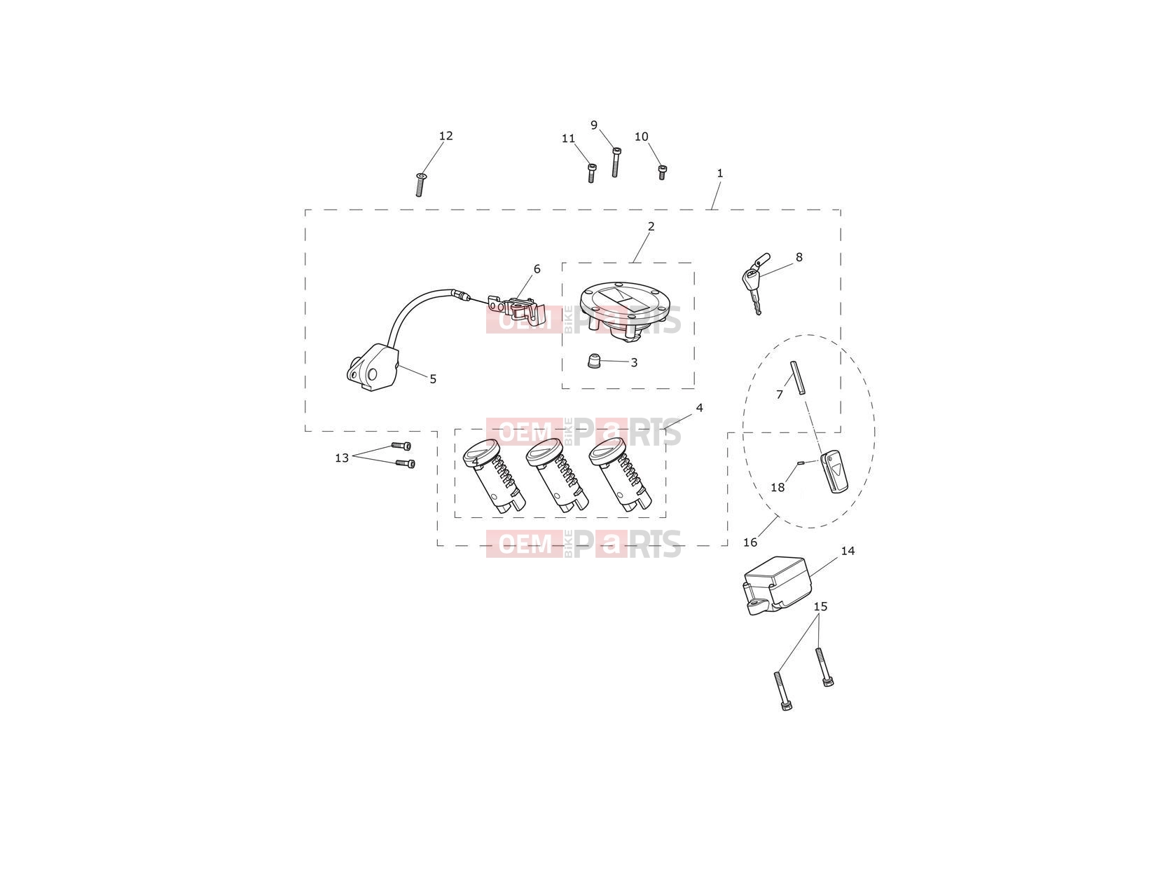 Triumph 2019 TIGER 1200 XRT Ignition Switch & Lock Set