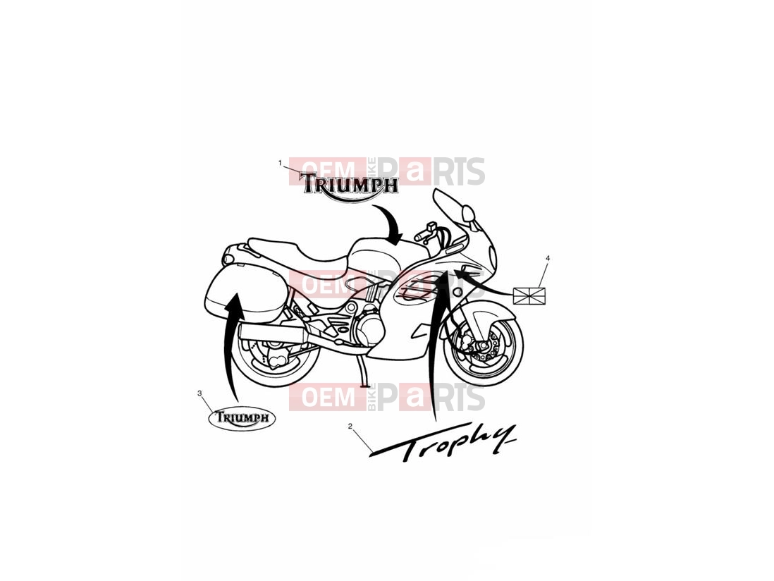 Triumph 2000 TROPHY 29156 > Bodywork - Decals