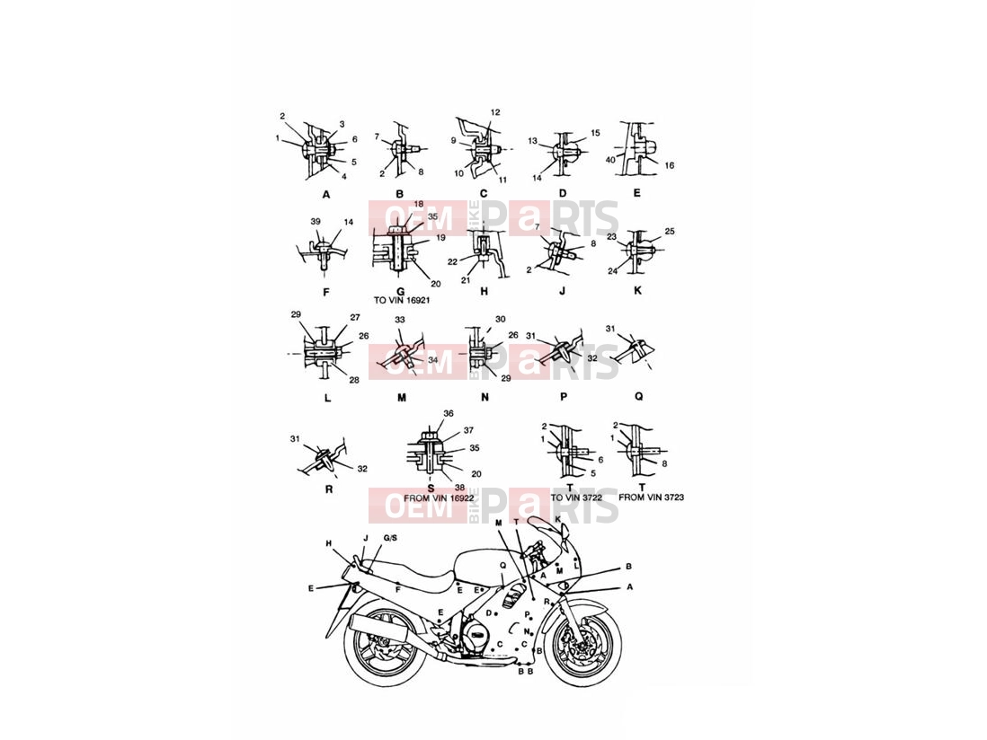 Triumph 1994 TROPHY > 29155 Bodywork Fixings